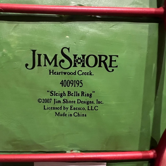 NWT Jim Shore Heartwood Creek "Sleigh Bells Ring" Resin Sleigh with Ornament - Picture 7 of 10